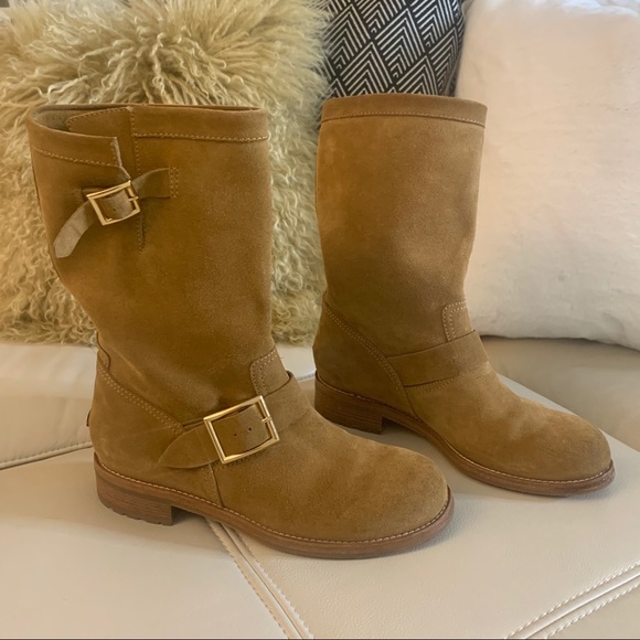 Jimmy Choo Suede Moto Boots - Picture 2 of 16